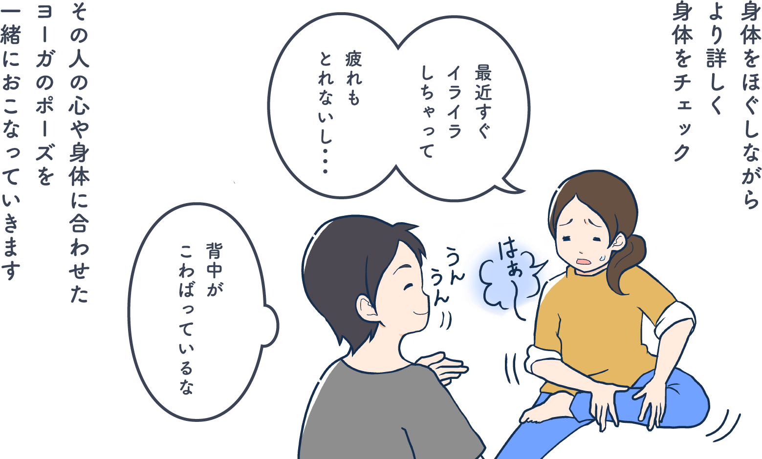 身体をほぐしながらより詳しく身体をチェック